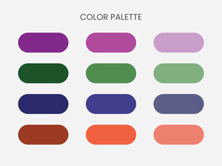 Gradient color palette shades. Minimalist multicolor circles,  modern combinations of colors and shades. Set of vector gradients