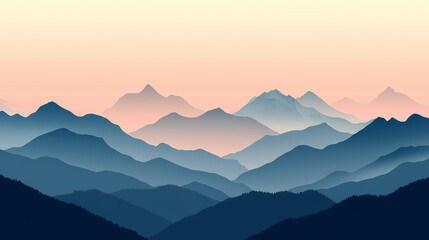 Fototapeta premium Misty Mountain wallpaper: Unreal Landscape Silhouette
