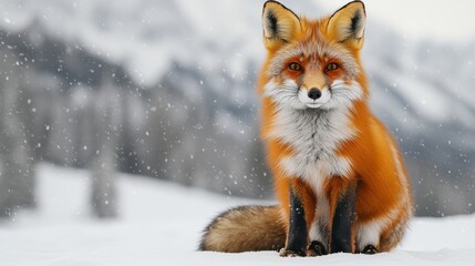 Obraz premium A fox in the snow
