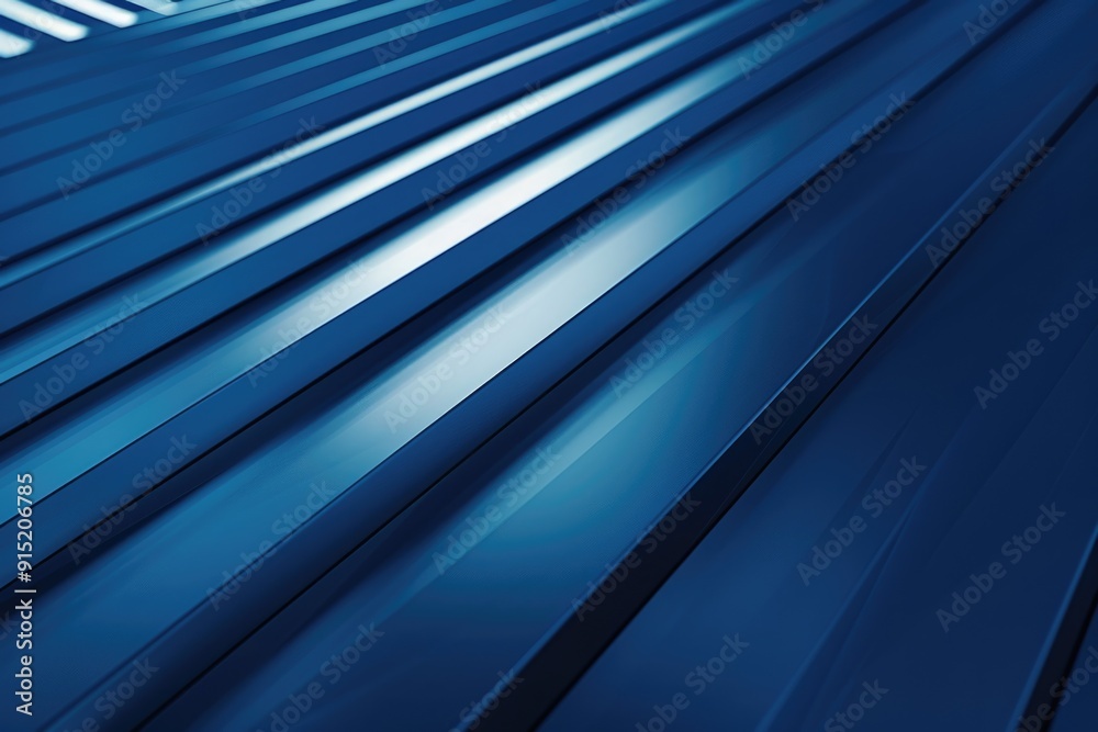 Poster Close-up view of a shiny blue metal surface with some subtle texture and reflection