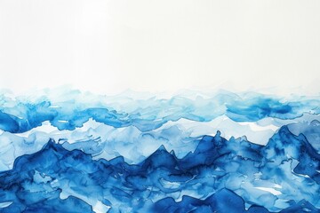 Fototapeta premium Abstract watercolor ocean waves