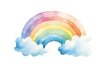 Colorful watercolor rainbow illustration