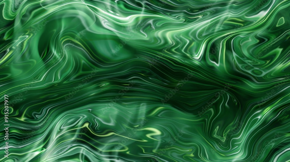 Wall mural green flowing website background, AI Generative