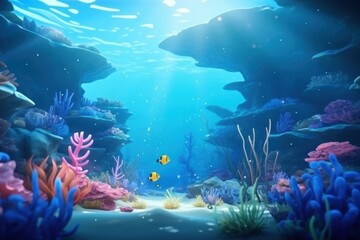 Fototapeta premium Underwater aquarium outdoors nature.