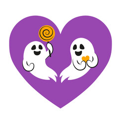 Illustration of funny ghosts. Cute ghosts for Halloween trick or treat card design