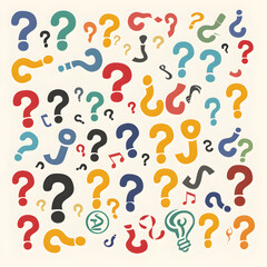 Diverse Selection of Question Mark Icons Reflecting Curiosity and Uncertainty