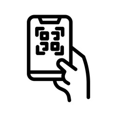 6 qr code line icon illustration vector graphic