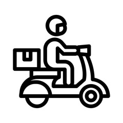 12 delivery courier line icon illustration vector graphic