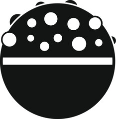 Fototapeta premium Simple black and white icon of a planet with craters for space exploration projects