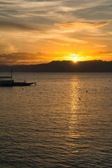 Naklejka premium sunset over the sea in Moalboal, Cebu, Philippines