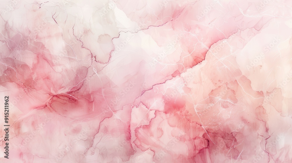 Poster an abstract painting featuring a light pink and white color palette with delicate, flowing veins thr