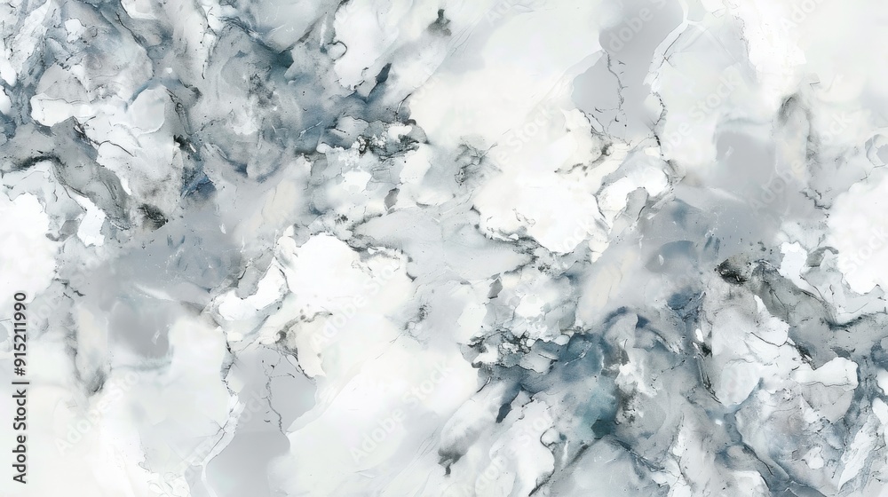 Poster A close-up image of a marble surface with a swirling, abstract pattern of blue and white hues. The texture is reminiscent of flowing water or clouds, creating a visually appealing and calming backdrop