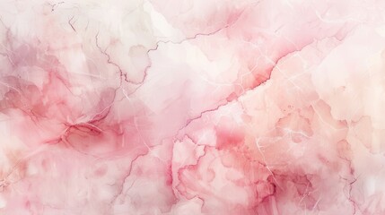 Fototapeta premium An abstract painting featuring a light pink and white color palette with delicate, flowing veins throughout. The watercolor technique creates a soft and ethereal effect, reminiscent of marble or cloud