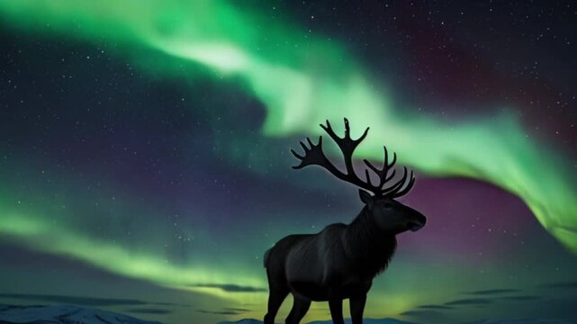 The Wilderness of the North: Reindeer Under the Aurora