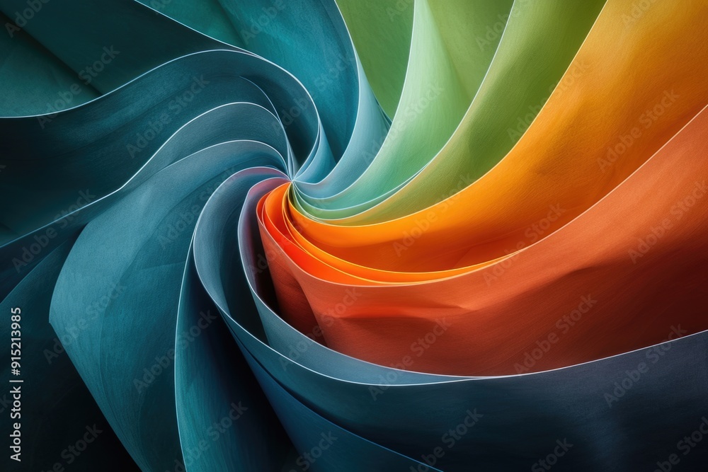 Poster A detailed view of vibrant rainbow-colored fabric with intricate patterns and textures