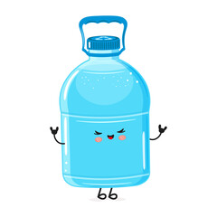 Plastic Water Bottle heavy metal character. Vector hand drawn cartoon kawaii character illustration icon. Isolated on white background. Plastic Water Bottle character concept