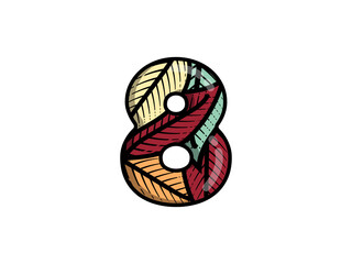 3D LEAF MOTIF ALPHABET LETTER 