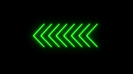 Neon arrow icon. Glowing arrow pointers icon. Neon directional arrow. glowing neon line arrows on a black background.