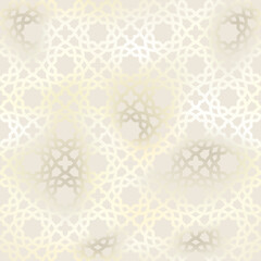 Beige Arabic style seamless pattern. Vector creamy gradient oriental ornament on beige pastel background. Oriental traditional foil texture for backgrounds, wallpapers, textile patterns, decoration