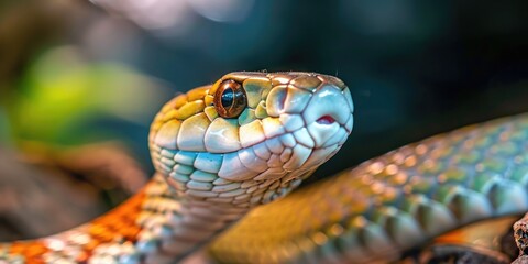 Obraz premium Venomous Australian Snake with Pale Head