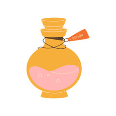 A glass potion vessel. Vector illustration