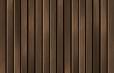 Obraz premium Vector vertical wooden panel background. Realistic dark brown wood grain texture, natural textured wall, top view of empty wooden surface. Old parquet, textured surface with grunge wood planks.