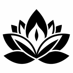 Lotus flower silhouette vector illustration