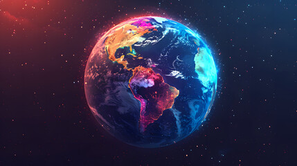 Fototapeta premium Abstract globe with focus on Africa, Europe, South and North America 3d background illustration