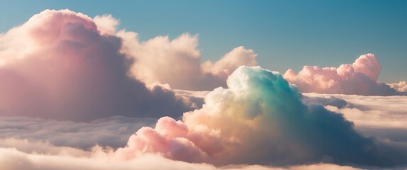 A serene view of pastel colored clouds in a bright sky, evoking a sense of calmness and inspiration