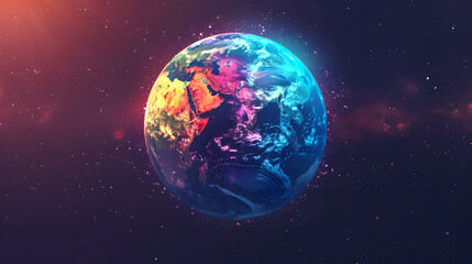 Fototapeta premium Abstract globe with focus on Africa, Europe, South and North America 3d background illustration