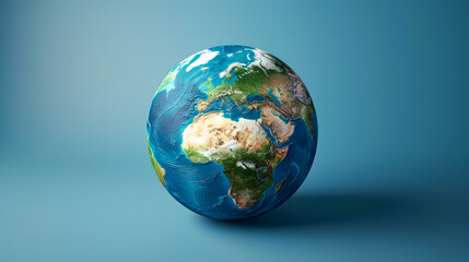 Abstract globe with focus on Africa, Europe, South and North America 3d background illustration