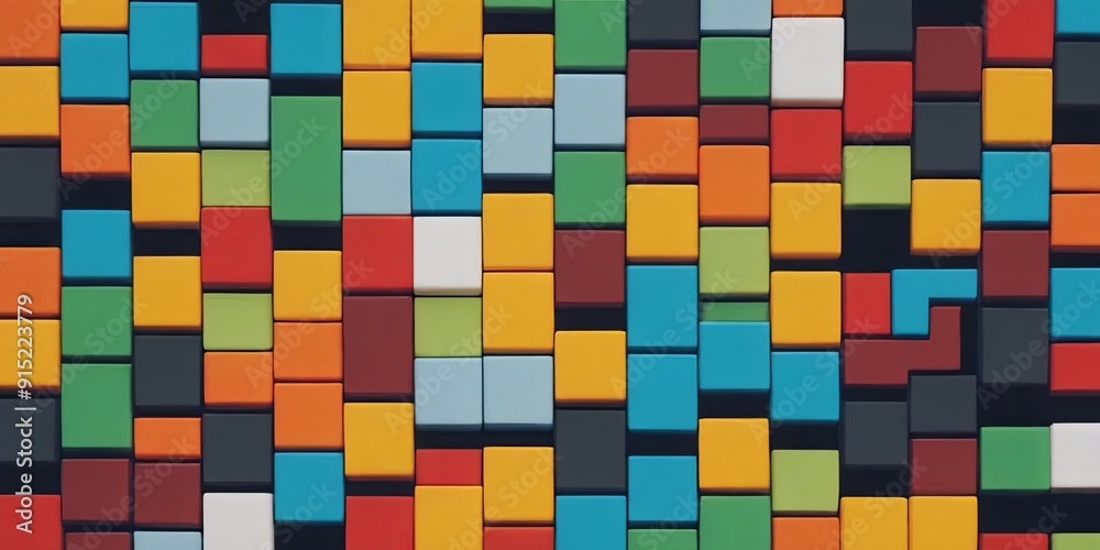 Poster A colorful mosaic of blocks in various colors