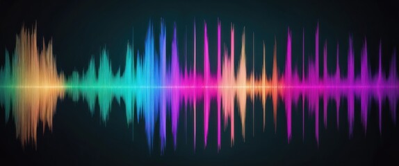A vibrant digital waveform illustration showcasing sound in colorful representation