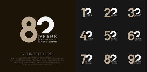 anniversary logotype style with brown and white color can be use for company celebration event