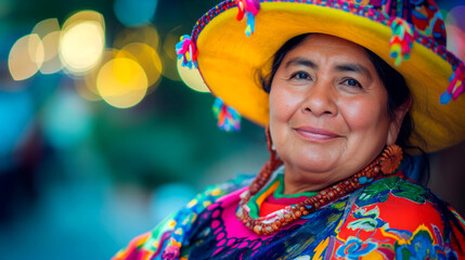 Fototapeta premium Portrait of mature latin woman for Hispanic Heritage Month.