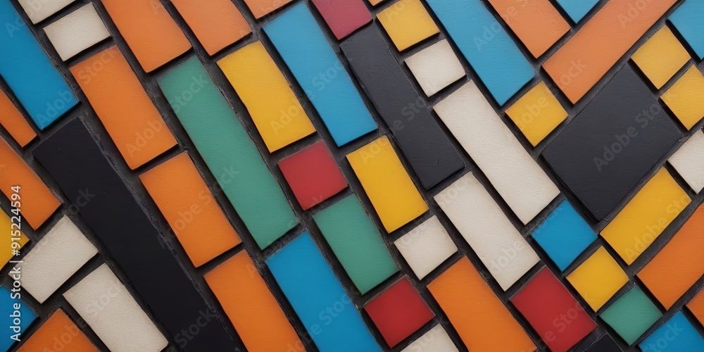 Aufkleber a colorful mosaic of squares and rectangles