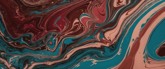 A vibrant abstract painting featuring fluid swirls of rich colors, perfect for modern decor or artistic projects