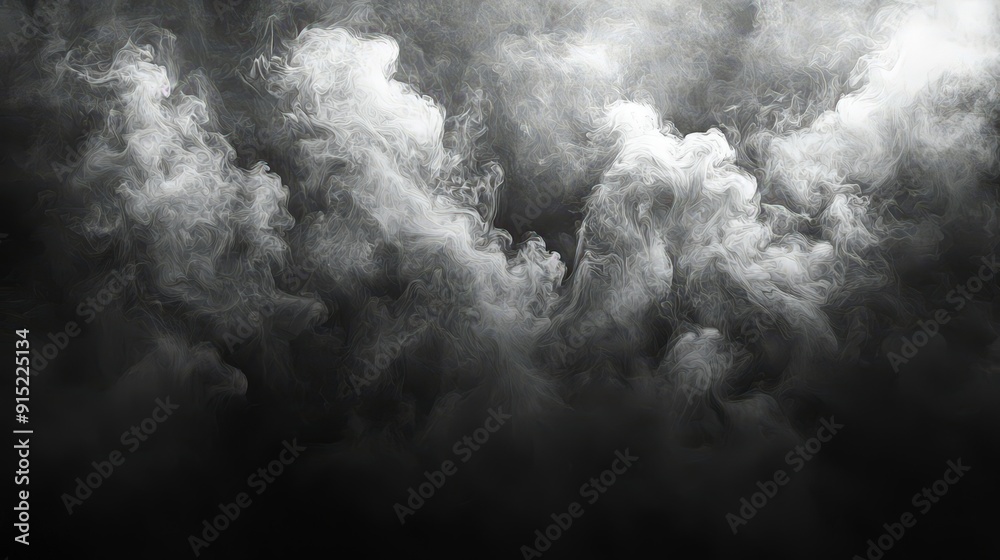 Leinwandbilder A swirling mass of mist and smoke creates an atmospheric backdrop, adding depth and intrigue to the dark setting