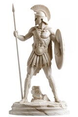 Obraz premium Spartan Warrior statue spear sculpture weaponry.