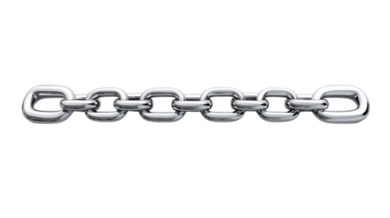 Silver Chain Links isolated on transparent background