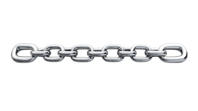Silver Chain Links isolated on transparent background