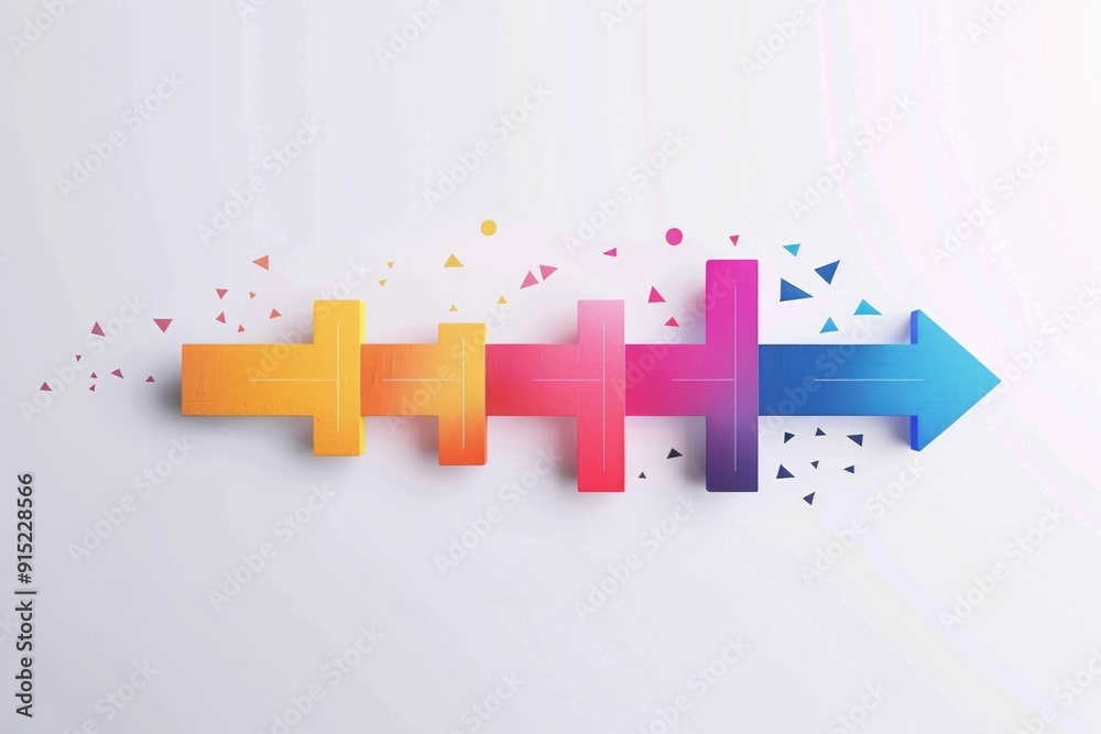 Aufkleber a set of vibrant arrows indicating various paths and directions, ideal for illustrations and present