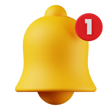 3d bell notification icon