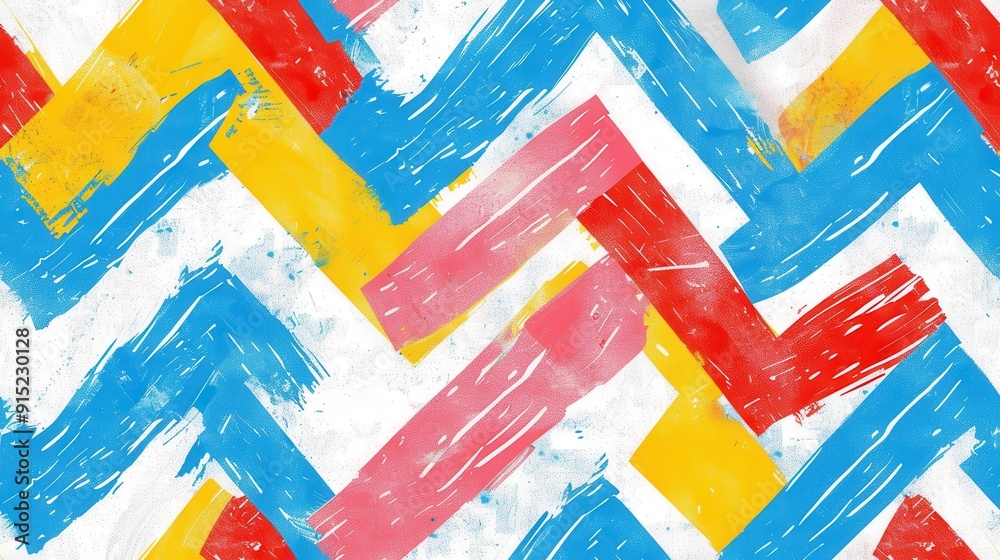 Poster the image displays a digitally created abstract pattern featuring vibrant shades of blue, yellow, pi