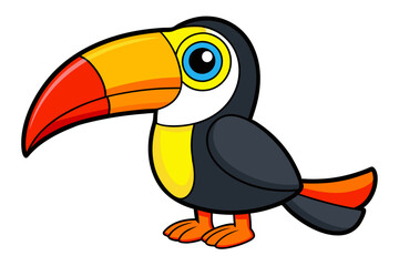 Colorful Beak Toucan Vector Cartoon Cute Animal Illustration