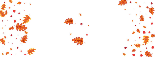 Gold Plant Background White Vector. Leaves Agriculture Frame. Orange Leaf. Symbol Texture. Brown Oak November.