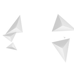 Hoar Fractal Background White Vector. Crystal Classic Texture. Gray Modern Template. Polygon Concept. Greyscale Triangular Illustration.