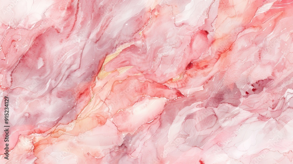 Aufkleber an abstract watercolor background with swirling patterns of pink, white, and peach hues. the paint a