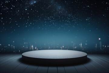 Product podium backdrop night sky architecture.