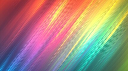 Abstract colorful background with diagonal lines of red, orange, yellow, green, and blue.